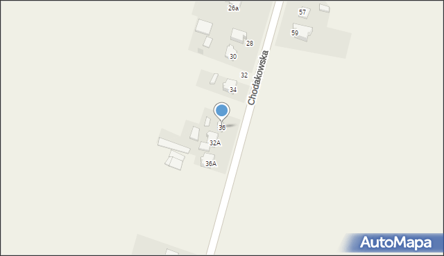 Młodzieszyn, Chodakowska, 36, mapa Młodzieszyn