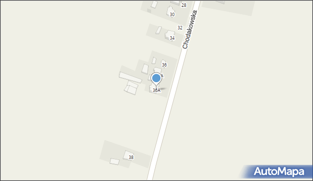 Młodzieszyn, Chodakowska, 36A, mapa Młodzieszyn