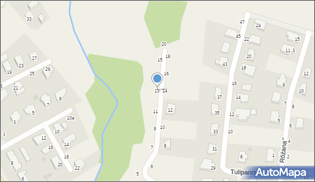 Mścice, Chabrowa, 13, mapa Mścice