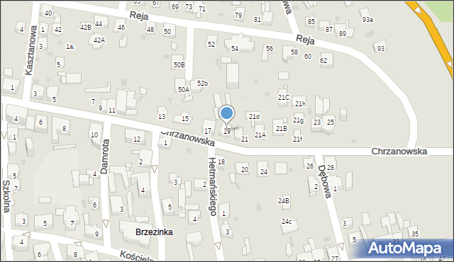 Mysłowice, Chrzanowska, 19, mapa Mysłowice