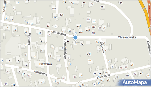 Mysłowice, Chrzanowska, 20, mapa Mysłowice