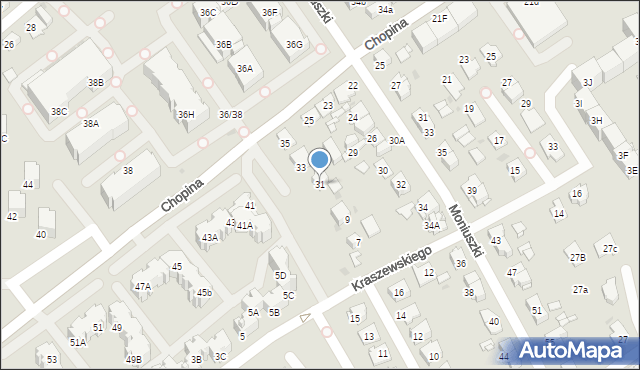 Mysłowice, Chopina Fryderyka, 31, mapa Mysłowice
