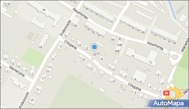Namysłów, Chopina Fryderyka, 20, mapa Namysłów