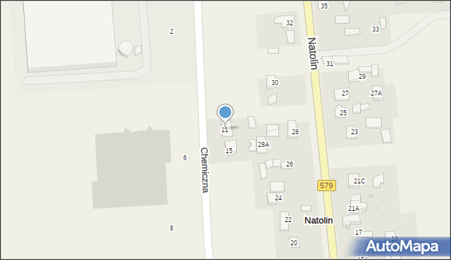 Natolin, Chemiczna, 11, mapa Natolin