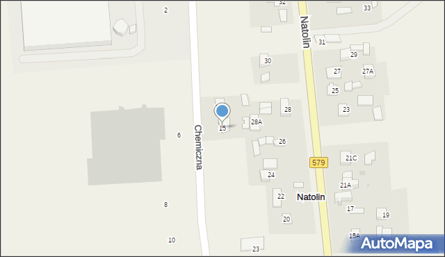 Natolin, Chemiczna, 15, mapa Natolin