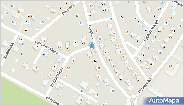 Nowa Sól, Chopina Fryderyka, 33, mapa Nowa Sól
