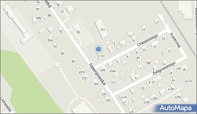 Nowy Sącz, Chłopickiego Józefa, gen., 1, mapa Nowego Sącza