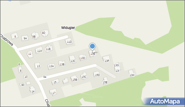 Olmonty, Chabrowa, 13E, mapa Olmonty