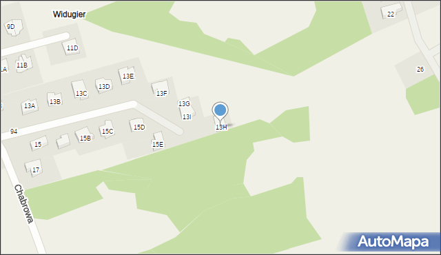 Olmonty, Chabrowa, 13H, mapa Olmonty