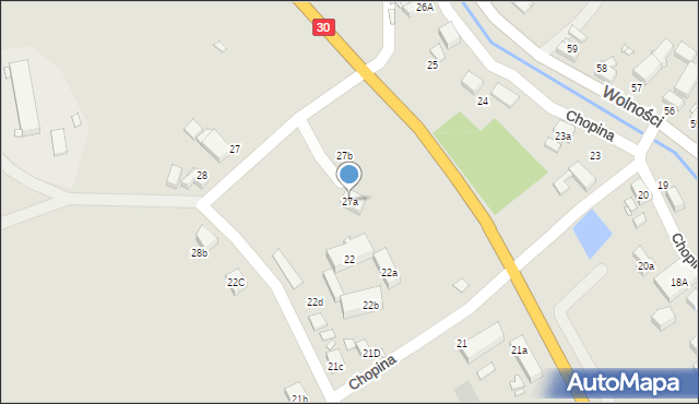 Olszyna, Chopina Fryderyka, 27a, mapa Olszyna