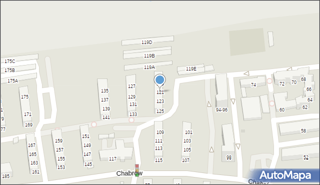 Opole, Chabrów, 121, mapa Opola