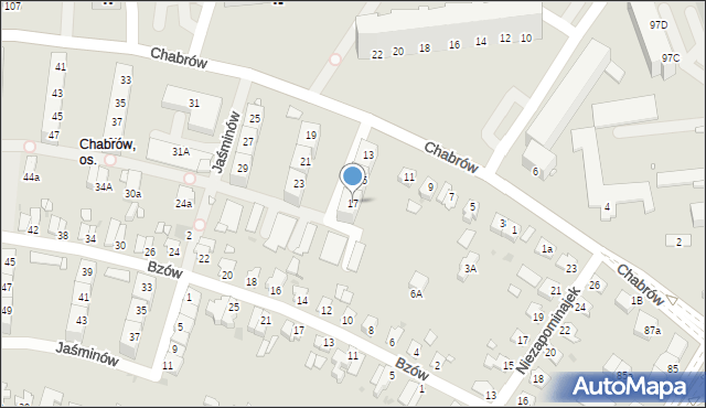 Opole, Chabrów, 17, mapa Opola