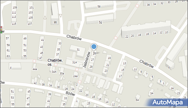 Opole, Chabrów, 25, mapa Opola