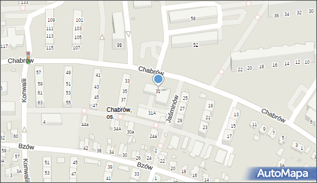 Opole, Chabrów, 31, mapa Opola