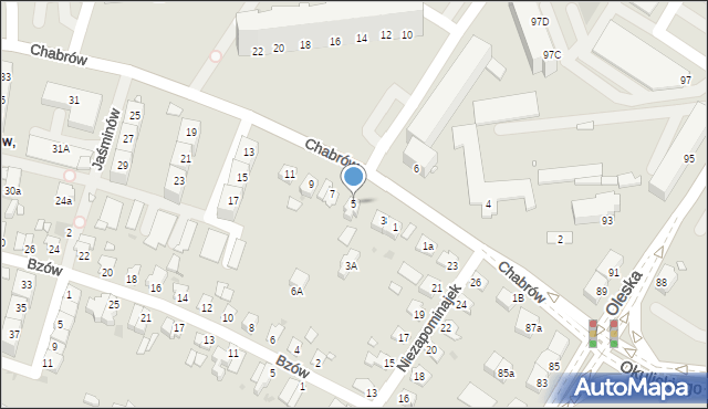 Opole, Chabrów, 5, mapa Opola