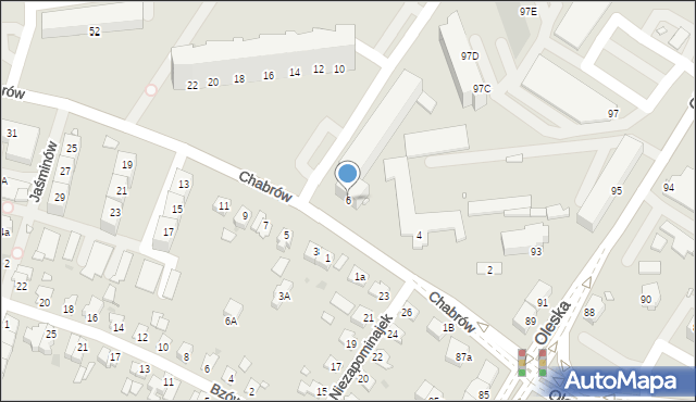 Opole, Chabrów, 6, mapa Opola