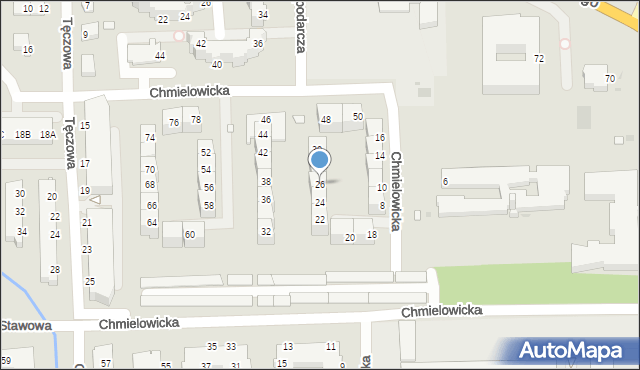 Opole, Chmielowicka, 26, mapa Opola