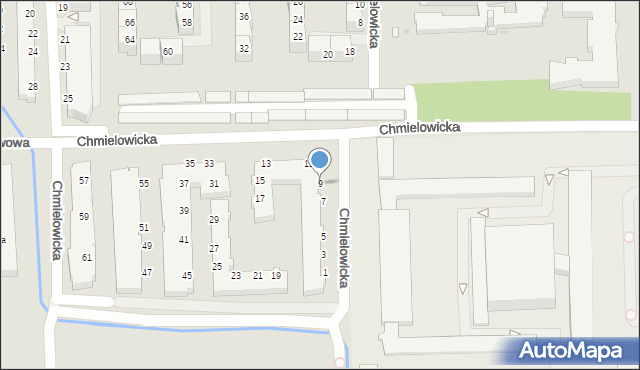 Opole, Chmielowicka, 9, mapa Opola