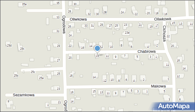 Opole, Chabrowa, 13, mapa Opola