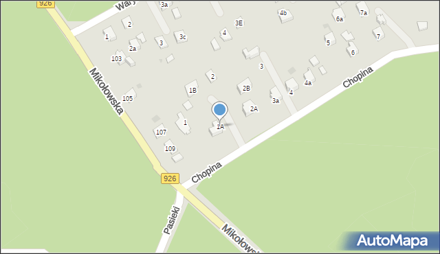 Orzesze, Chopina Fryderyka, 1A, mapa Orzesze
