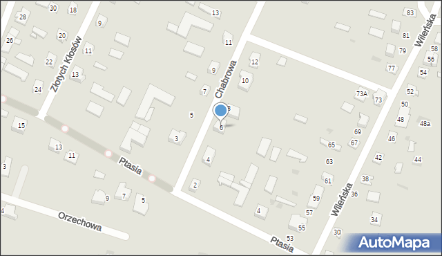 Ostrów Mazowiecka, Chabrowa, 6, mapa Ostrów Mazowiecka