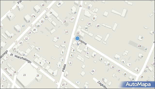 Ostrów Mazowiecka, Chopina Fryderyka, 2b, mapa Ostrów Mazowiecka