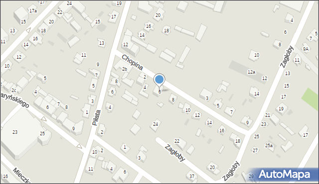 Ostrów Mazowiecka, Chopina Fryderyka, 6, mapa Ostrów Mazowiecka
