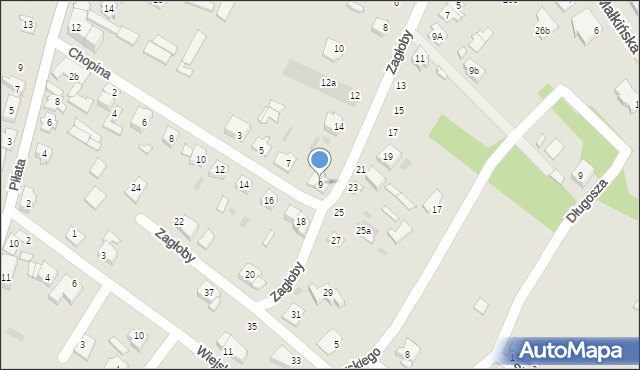 Ostrów Mazowiecka, Chopina Fryderyka, 9, mapa Ostrów Mazowiecka