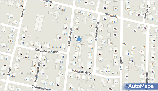 Ostrów Wielkopolski, Chłopickiego Józefa, gen., 80, mapa Ostrów Wielkopolski
