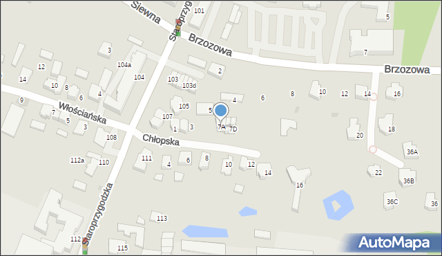 Ostrów Wielkopolski, Chłopska, 7A, mapa Ostrów Wielkopolski