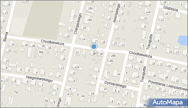 Ostrów Wielkopolski, Chodkiewicza, 28, mapa Ostrów Wielkopolski
