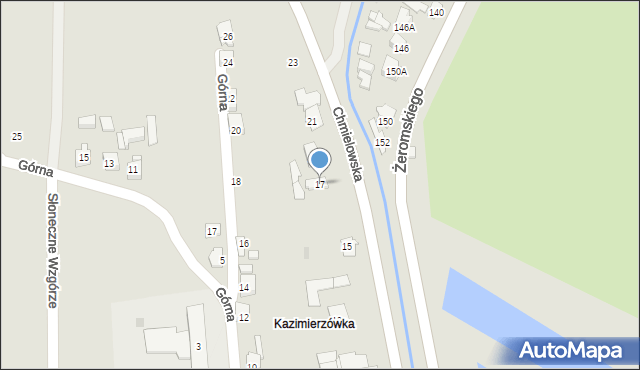 Ostrowiec Świętokrzyski, Chmielowska, 17, mapa Ostrowiec Świętokrzyski