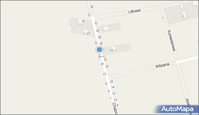 Ostrowy nad Okszą, Chabrowa, 17, mapa Ostrowy nad Okszą