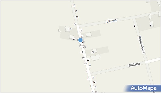 Ostrowy nad Okszą, Chabrowa, 21, mapa Ostrowy nad Okszą