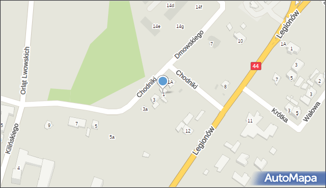 Oświęcim, Chodniki, 1, mapa Oświęcimia