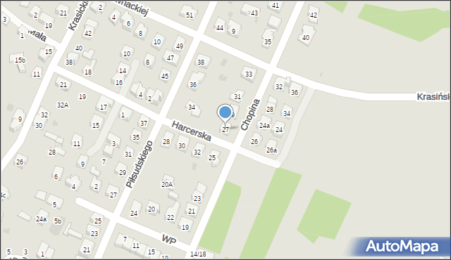 Oświęcim, Chopina Fryderyka, 27, mapa Oświęcimia