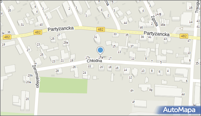 Pabianice, Chłodna, 17a, mapa Pabianic