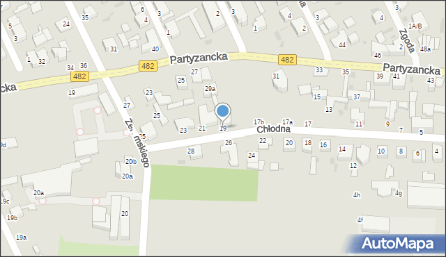 Pabianice, Chłodna, 19, mapa Pabianic