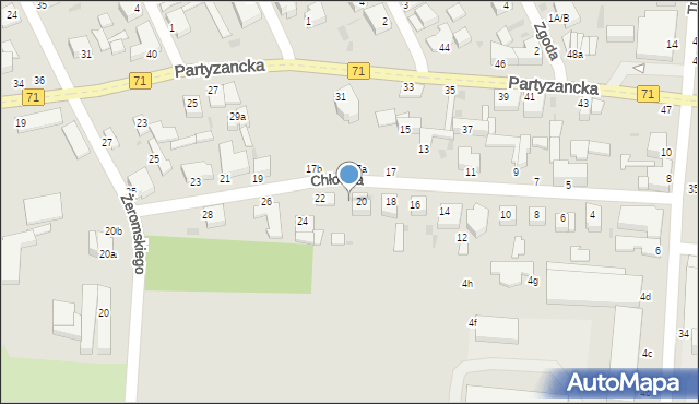 Pabianice, Chłodna, 20a, mapa Pabianic