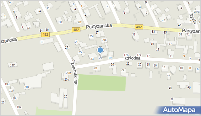 Pabianice, Chłodna, 21, mapa Pabianic