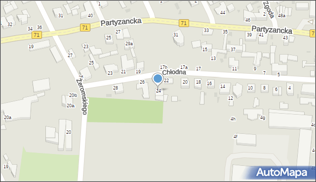 Pabianice, Chłodna, 24, mapa Pabianic