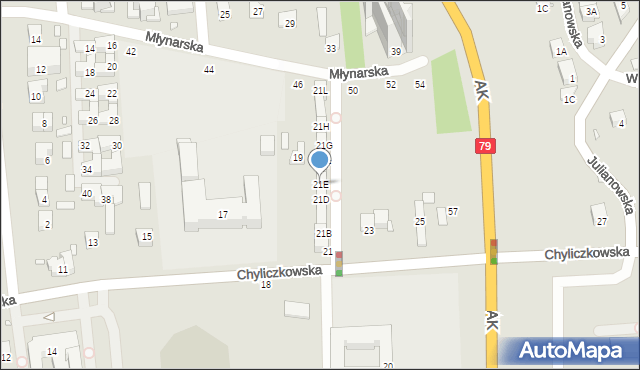 Piaseczno, Chyliczkowska, 21E, mapa Piaseczno