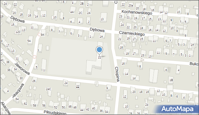 Piekary Śląskie, Chopina Fryderyka, 11, mapa Piekary Śląskie