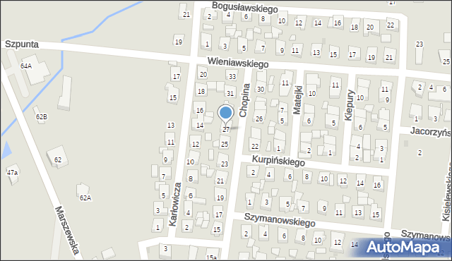 Pleszew, Chopina Fryderyka, 27, mapa Pleszew