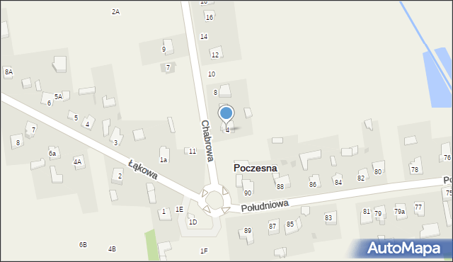 Poczesna, Chabrowa, 4, mapa Poczesna