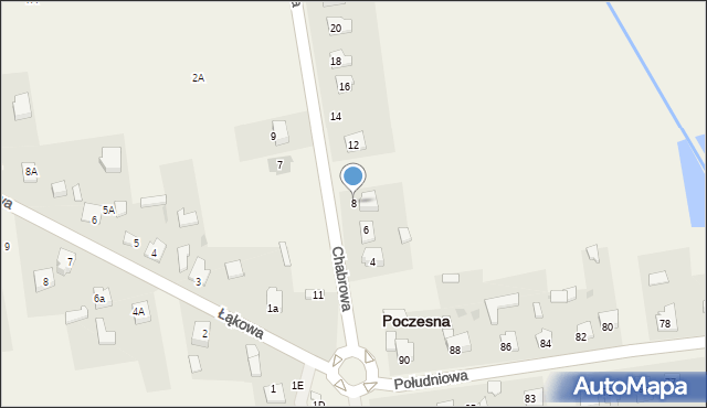Poczesna, Chabrowa, 8, mapa Poczesna