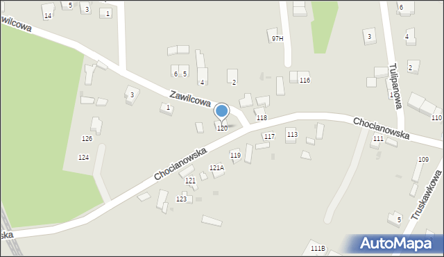 Polkowice, Chocianowska, 120, mapa Polkowice