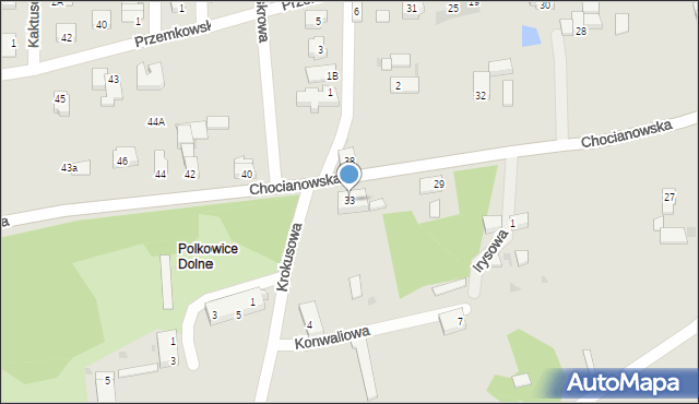 Polkowice, Chocianowska, 33, mapa Polkowice