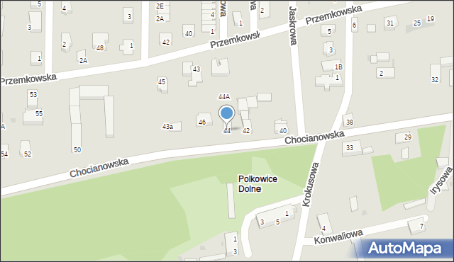 Polkowice, Chocianowska, 44, mapa Polkowice