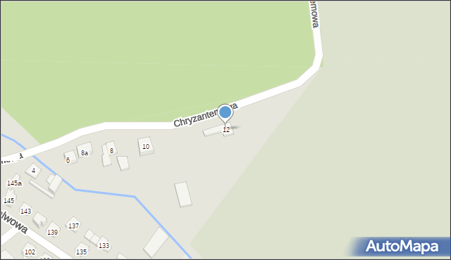 Poznań, Chryzantemowa, 12, mapa Poznania